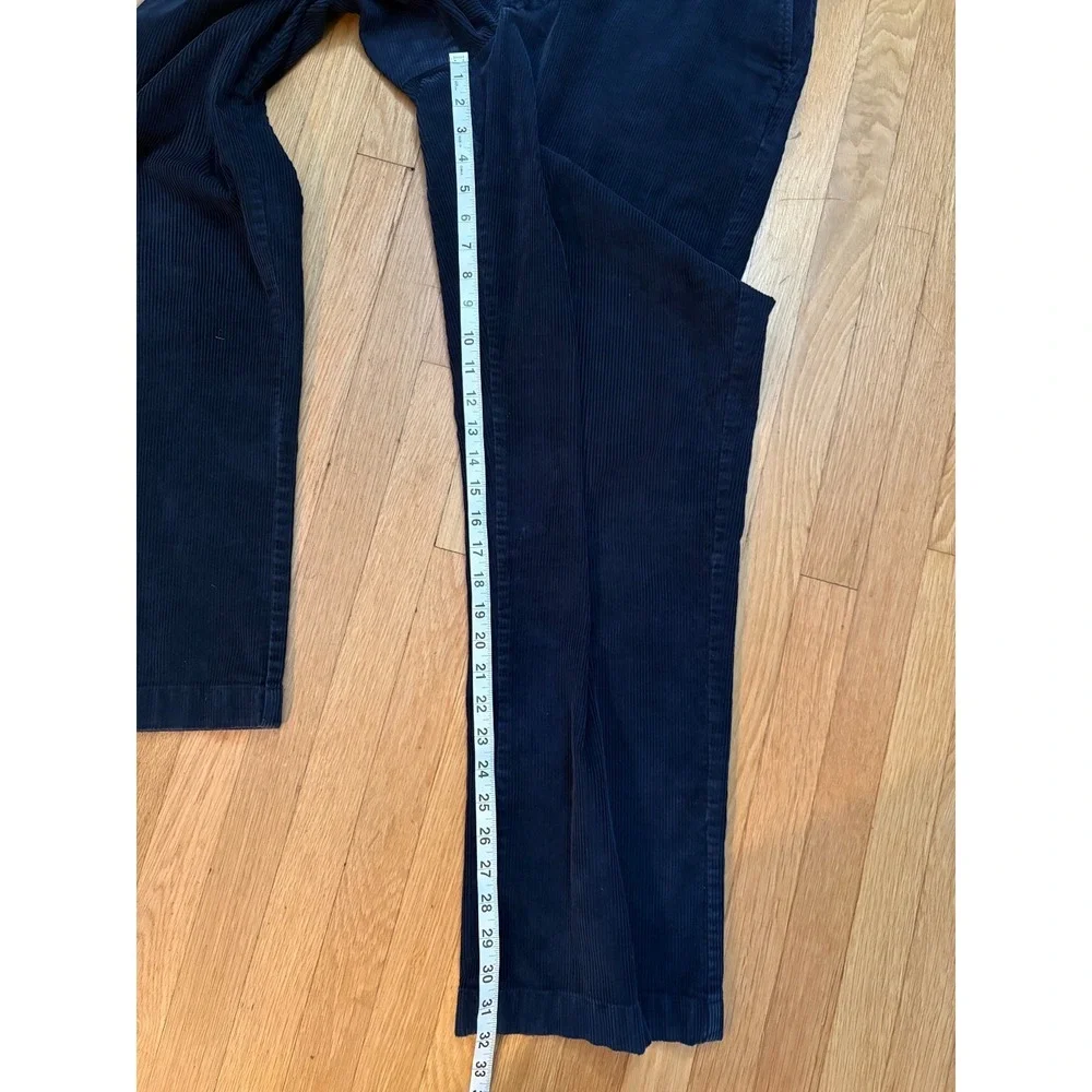 LL Bean Navy Corduroy Pants Mens 36x32 Straight Leg Stretch Casual Cords